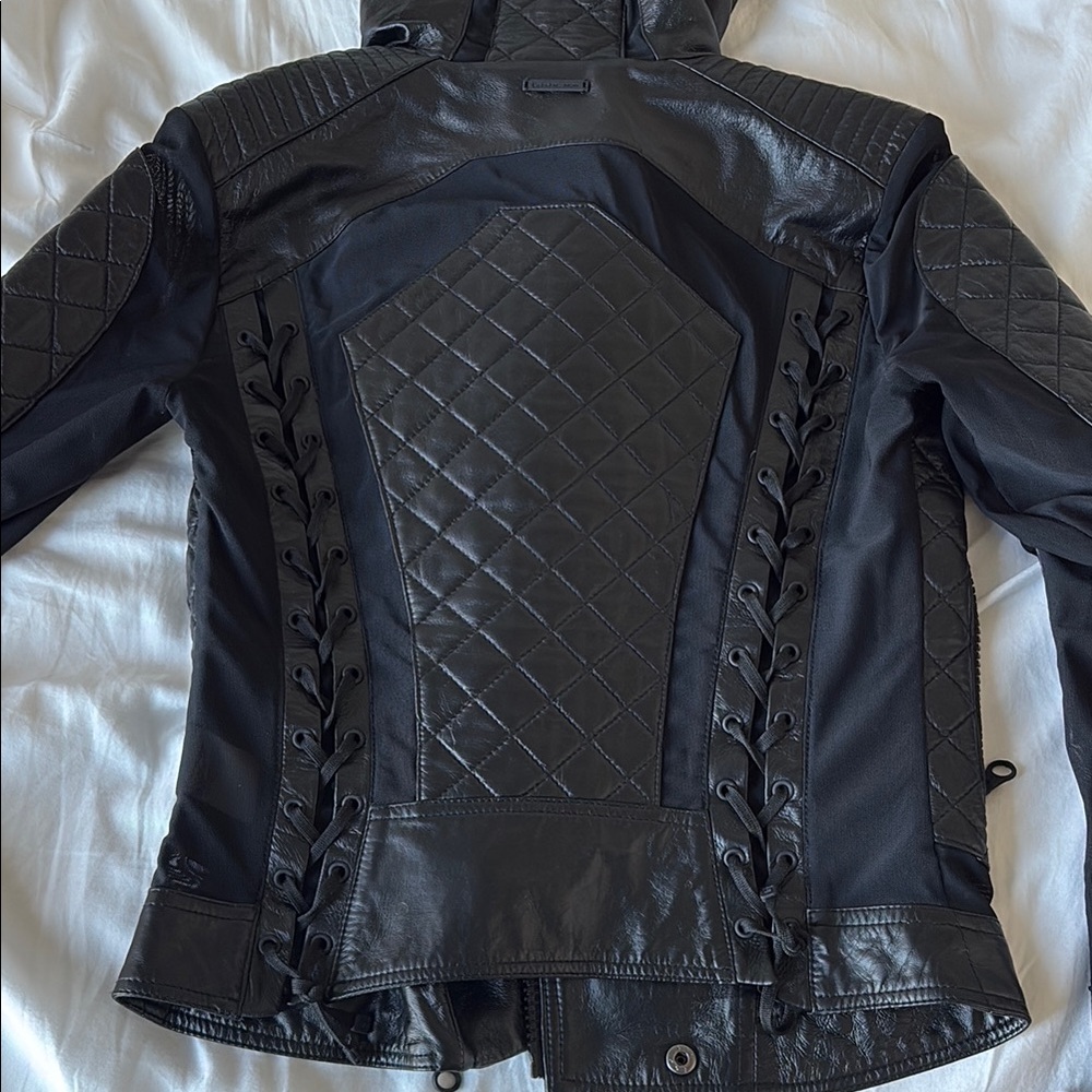 Blanc Noir x Carbon38 Voyage Hooded Moto Jacket - Picture 12 of 15